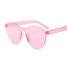 Load image into Gallery viewer, One Piece Love Heart Lens Sunglasses Women Transparent Plastic Glasses Style Sun Glasses Female Clear Candy Color Designer