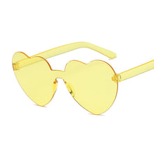 Load image into Gallery viewer, One Piece Love Heart Lens Sunglasses Women Transparent Plastic Glasses Style Sun Glasses Female Clear Candy Color Lady