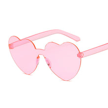 Load image into Gallery viewer, One Piece Love Heart Lens Sunglasses Women Transparent Plastic Glasses Style Sun Glasses Female Clear Candy Color Lady