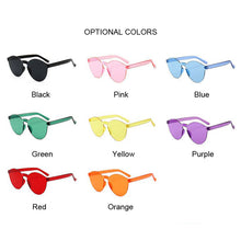 Load image into Gallery viewer, One Piece Love Heart Lens Sunglasses Women Transparent Plastic Glasses Style Sun Glasses Female Clear Candy Color Designer