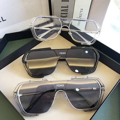One Piece Yellow Sunglasses 2023 High Steampunk Sunglasses Clear Lens Sun Glasses Men Anti Blue Light Glasses