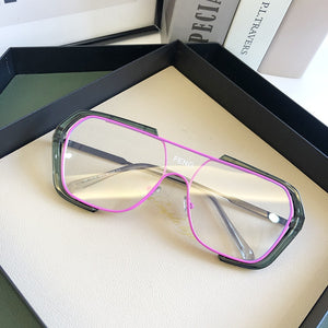 One Piece Yellow Sunglasses 2023 High Steampunk Sunglasses Clear Lens Sun Glasses Men Anti Blue Light Glasses