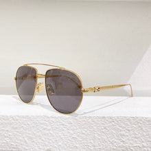 Load image into Gallery viewer, Oval Gold Metal Big Frame Pink Brown Gray Lens Women&#39;s Sunglasses FF0446  male Glasses Anti-UV400
