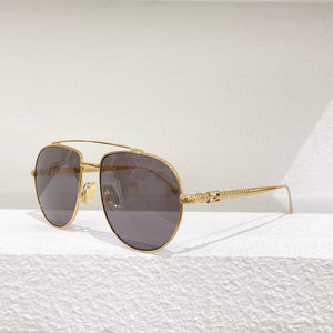 Oval Gold Metal Big Frame Pink Brown Gray Lens Women's Sunglasses FF0446  male Glasses Anti-UV400