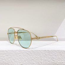 Load image into Gallery viewer, Oval Gold Metal Big Frame Pink Brown Gray Lens Women&#39;s Sunglasses FF0446  male Glasses Anti-UV400