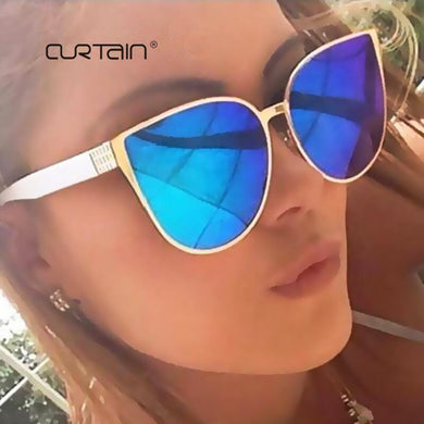 Oversize Cat Eye Sunglasses Women Summer Style Big Size Frame Mirror Sun Glasses Female Oculos UV400