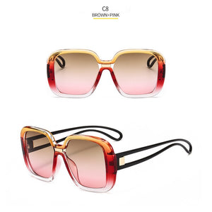 Oversize Square Sunglasses Women Brand Gradient Colorful UV400 Goggles Eyewear Frame Ladies Shades