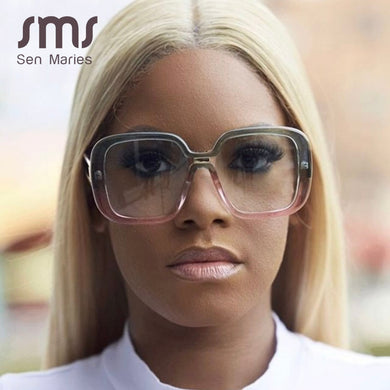 Oversize Square Sunglasses Women Brand Gradient Colorful UV400 Goggles Eyewear Frame Ladies Shades