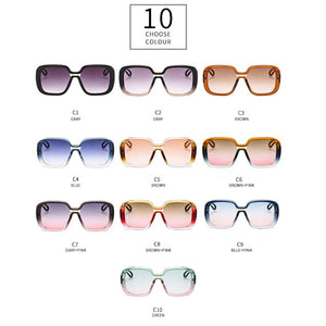 Oversize Square Sunglasses Women Brand Gradient Colorful UV400 Goggles Eyewear Frame Ladies Shades