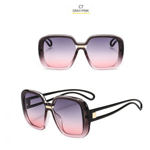 Oversize Square Sunglasses Women Brand Gradient Colorful UV400 Goggles Eyewear Frame Ladies Shades