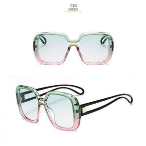 Oversize Square Sunglasses Women Brand Gradient Colorful UV400 Goggles Eyewear Frame Ladies Shades