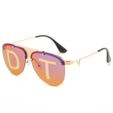 Load image into Gallery viewer, Oversized Frame Metal Pilot Glasses Gradient Half Frame Design Trendy Beach Sunglasses Sunglasses For Men