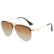 Load image into Gallery viewer, Oversized Frame Metal Pilot Glasses Gradient Half Frame Design Trendy Beach Sunglasses Sunglasses For Men
