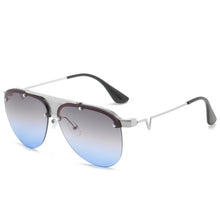 Load image into Gallery viewer, Oversized Frame Metal Pilot Glasses Gradient Half Frame Design Trendy Beach Sunglasses Sunglasses For Men