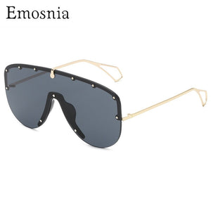 Oversized Gradient One Piece Sunglasses Men Women 2023 Metal Shades  Brand Designer Personality Eyewear UV400