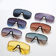 Load image into Gallery viewer, Oversized Gradient One Piece Sunglasses Men Women 2023 Metal Shades  Brand Designer Personality Eyewear UV400