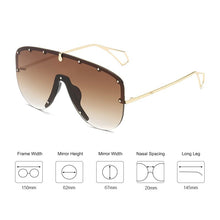 Load image into Gallery viewer, Oversized Gradient One Piece Sunglasses Men Women 2023 Metal Shades  Brand Designer Personality Eyewear UV400