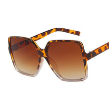 Load image into Gallery viewer, Oversized Ladies Sunglasses Women Vintage Square Big Frame Sun Glasses Female Leopard Gradient Glasses Oculos De Sol