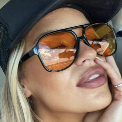 Oversized Oval Sunglasses Women 2023 Vintage Black Yellow Shades Brand Designer Sun Glasses Eyewear oculos de sol