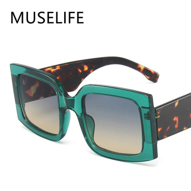 Oversized Square Sunglasses Vintage Designer Women 2023 Sun Glasses Green Shades UV400 Men  Brand Male Female