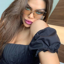 Load image into Gallery viewer, Oversized Trend 2023 sunglasses brand woman Stempunk square women Gafas de sol mujer