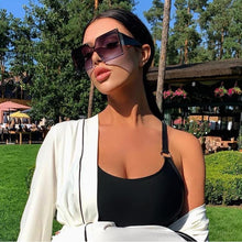 Load image into Gallery viewer, Oversized Trend 2023 sunglasses brand woman Stempunk square women Gafas de sol mujer