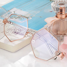 Load image into Gallery viewer, New Pattern Hexagon Glasses Personality Palm Spectacle Frame Pearl Nose Support Men And Women Plain Glass Mirror Fund