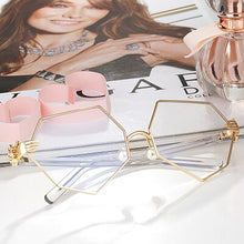 Load image into Gallery viewer, New Pattern Hexagon Glasses Personality Palm Spectacle Frame Pearl Nose Support Men And Women Plain Glass Mirror Fund