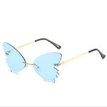 Load image into Gallery viewer, Personality Butterfly Shape Sunglasses Woman Colorful Ocean Rimless Sun glasses European And American Ins Wind Glasses