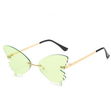Load image into Gallery viewer, Personality Butterfly Shape Sunglasses Woman Colorful Ocean Rimless Sun glasses European And American Ins Wind Glasses
