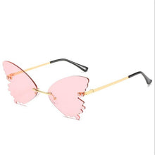 Load image into Gallery viewer, Personality Butterfly Shape Sunglasses Woman Colorful Ocean Rimless Sun glasses European And American Ins Wind Glasses
