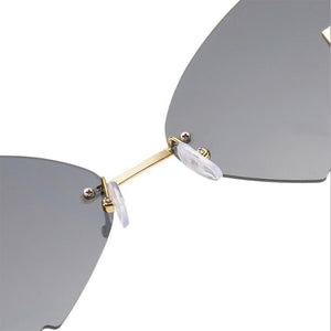 Personality Butterfly Shape Sunglasses Woman Colorful Ocean Rimless Sun glasses European And American Ins Wind Glasses
