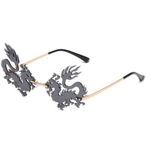 Personality Frameless Dragon And Phoenix Sunglasses Men Women Jane Street Shooting Travel Beach Dance Party