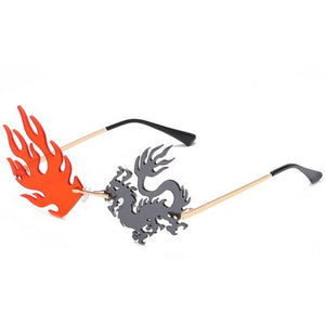 Personality Frameless Dragon And Phoenix Sunglasses Men Women Jane Street Shooting Travel Beach Dance Party