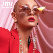 Load image into Gallery viewer, Personality Half Frame Star Sunglasses Women  Rimless Sun Glasses Polygonal Black Punk Eyeglasses Female Shades