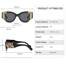 Load image into Gallery viewer, Personality Metal Decoration Ladies Sunglasses Classic Retro Catwalk Trend Wild Gorgeous High-quality Sunglasses