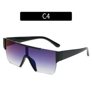 Personality One-piece Rimless Sunglasses Men and Women Trendy Street Shooting Eyeglasses Color Glasses
