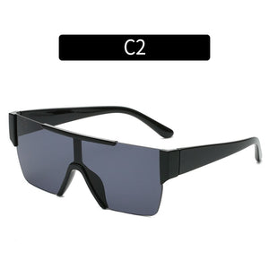 Personality One-piece Rimless Sunglasses Men and Women Trendy Street Shooting Eyeglasses Color Glasses