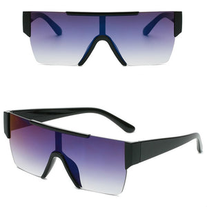 Personality One-piece Rimless Sunglasses Men and Women Trendy Street Shooting Eyeglasses Color Glasses