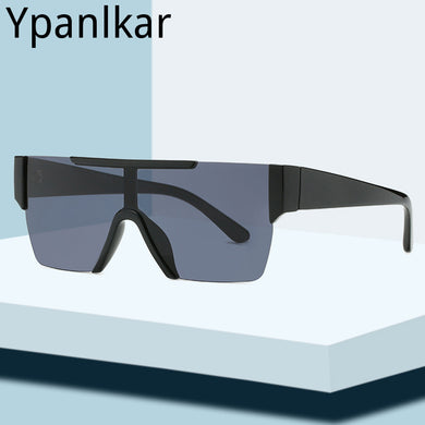 Personality One-piece Rimless Sunglasses Men and Women Trendy Street Shooting Eyeglasses Color Glasses