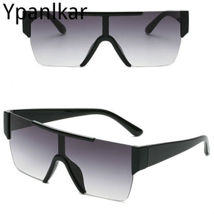Personality One-piece Rimless Sunglasses Men and Women Trendy Street Shooting Eyeglasses Color Glasses