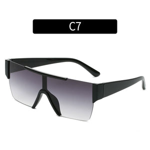 Personality One-piece Rimless Sunglasses Men and Women Trendy Street Shooting Eyeglasses Color Glasses