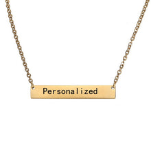 Load image into Gallery viewer, New Personalized Blank Bar Pendant Necklace 3 Colors Stainless Steel Custom Name Plate Necklace Can Engrave Word Letters Jewelry