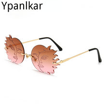 Load image into Gallery viewer, Personalized Frameless Sunglasses Street Photo Funny Polygon Moon Smiling Face Women&#39;s Sunglasses