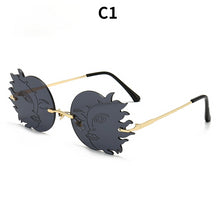 Load image into Gallery viewer, Personalized Frameless Sunglasses Street Photo Funny Polygon Moon Smiling Face Women&#39;s Sunglasses