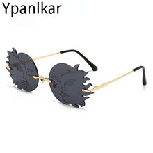 Load image into Gallery viewer, Personalized Frameless Sunglasses Street Photo Funny Polygon Moon Smiling Face Women&#39;s Sunglasses