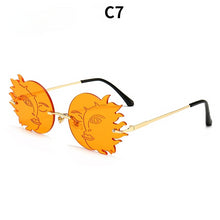 Load image into Gallery viewer, Personalized Frameless Sunglasses Street Photo Funny Polygon Moon Smiling Face Women&#39;s Sunglasses