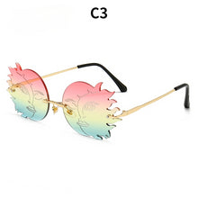 Load image into Gallery viewer, Personalized Frameless Sunglasses Street Photo Funny Polygon Moon Smiling Face Women&#39;s Sunglasses