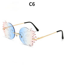 Load image into Gallery viewer, Personalized Frameless Sunglasses Street Photo Funny Polygon Moon Smiling Face Women&#39;s Sunglasses