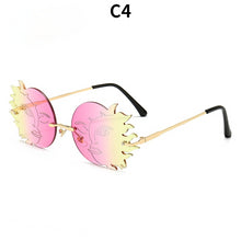 Load image into Gallery viewer, Personalized Frameless Sunglasses Street Photo Funny Polygon Moon Smiling Face Women&#39;s Sunglasses